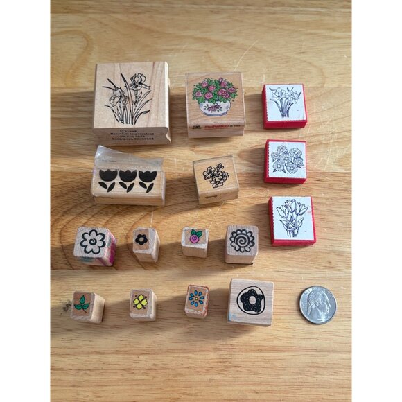 Vintage Floral Rubber Stamps Collection By Heartfelt Impressions & Fun Stamps - Picture 1 of 11